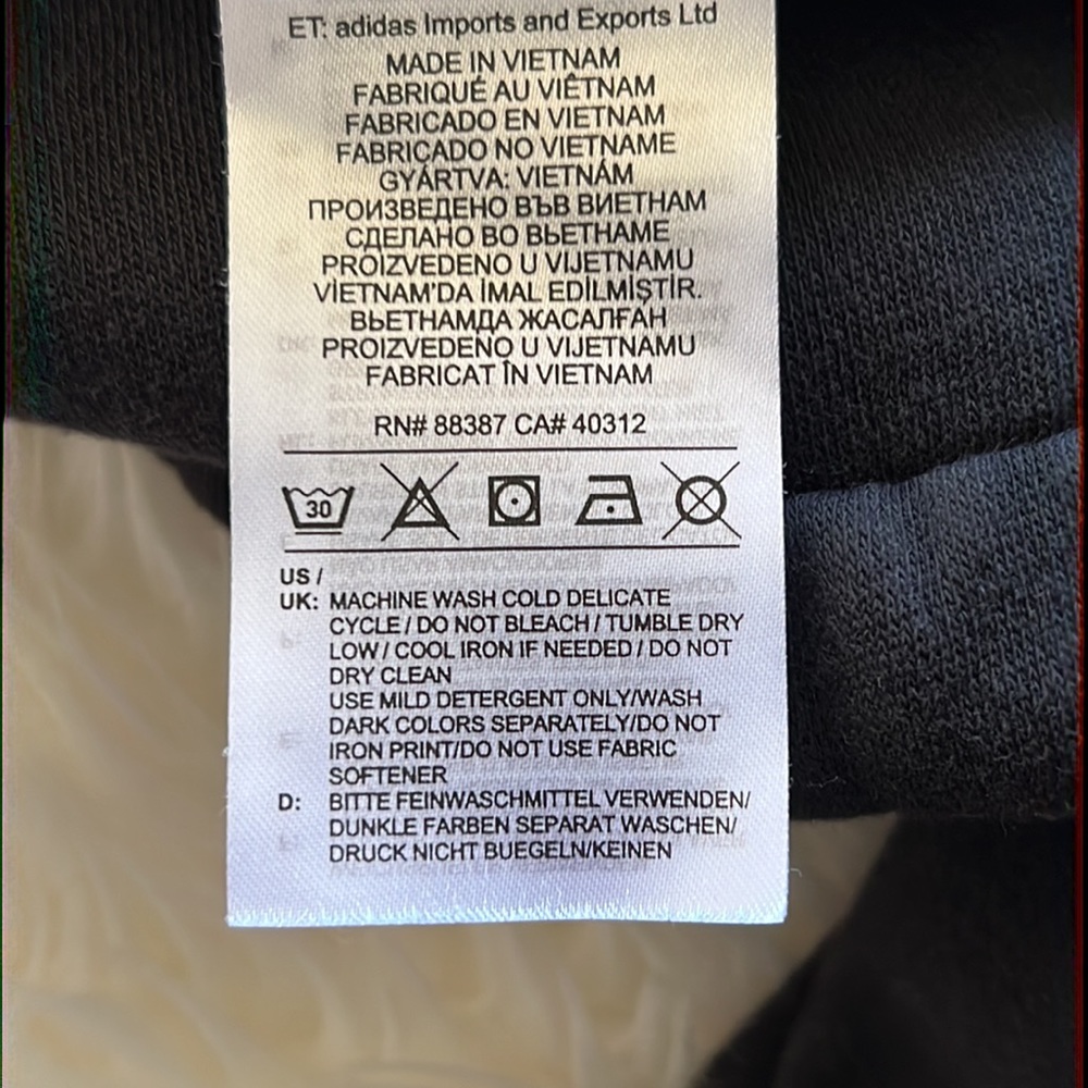 Adidas Essentials 3 Stripes Fleece Hoodie Black/White - Picture 11 of 11